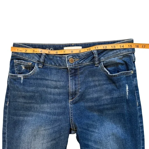 DL1961 Stevie Mid Rise Silm Boyfriend Cuffed Jeans in Rebel, Sz 27 - Picture 11 of 14